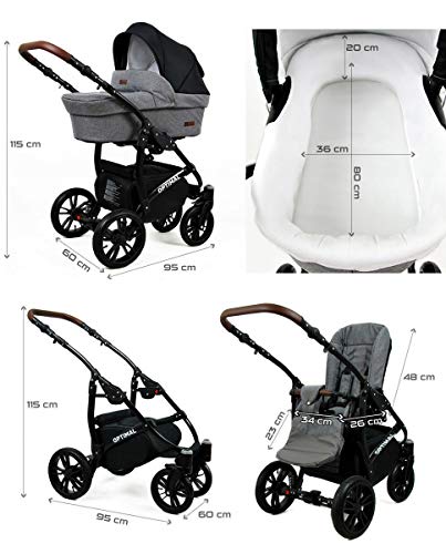 Kinderwagen 3in1 2in1 Set Isofix Buggy Autostoeltje Maximum by SaintBaby Light Pink 3in1 met autostoeltje - Afbeelding 4
