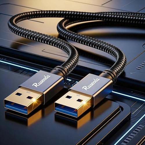 Image of USB to USB Cable 2 ft, USB 3.0 Male to Male Type A to Type A Double Sided USB Cord for Data Transfer Compatible with Hard Drive, Laptop, DVD Player, TV, USB 3.0 Hub, Monitor and More