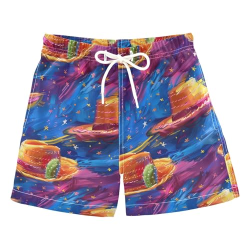 senya Hedgehog Cactus Cowboy Hat Boys Swim Trunks Toddler Shorts Swimwear Boardshorts
