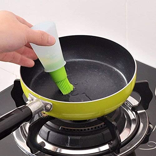 Image of Khedu Feb (1 pc's) Silicon Heat Resistant Oil Brush with Spatula and Silicone Cooking Oil Bottle Basting Brush Set for Kitchen Pastry, Grilling, Baking, BBQ (Multi Color)