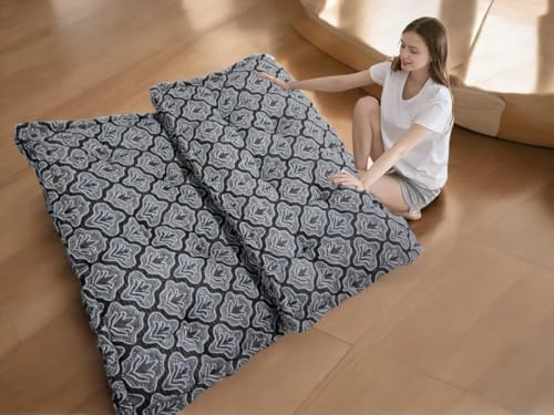 Image of Adim's Soft Cotton Box Quilt Mattress | Mattress Offers a Combination of Comfort, Durability and Style,Making it an Excellent for a restful Night's Sleep (Brown Jacquard Design, 36X72 X5 Inches)