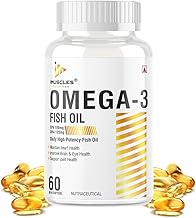 Omega-3 Fish Oil 60 Softgel Capsules for Brain, Heart, Eye & Joint Support | 180mg EPA & 120mg DHA | Unisex Health Supplement