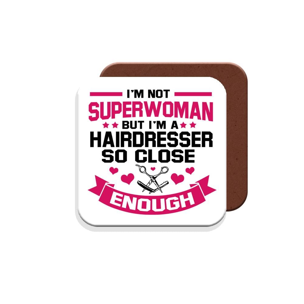 Muggz Coaster Gift For Hairdresser - I'm Not Superwoman But I'm A Hairdresser - Giftset - Made By In The Uk