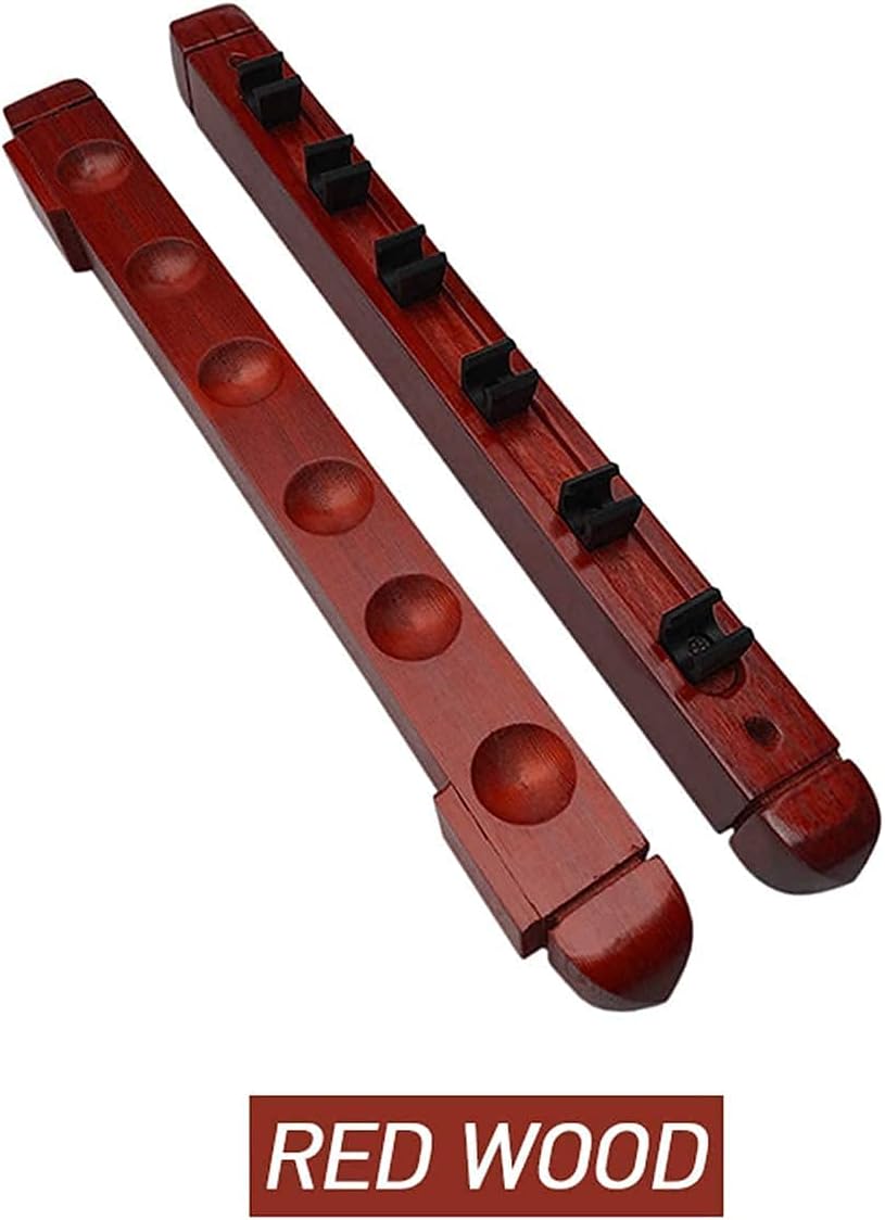 Billiards House cues cue Stick 6 Pcs Cue Wall Mount Wood Pool Cue Rack Billiard Wall Rack Hardwood Solid Wood Pool Cues Racks Billiard Accessories,Coffee(Color:Coffee)