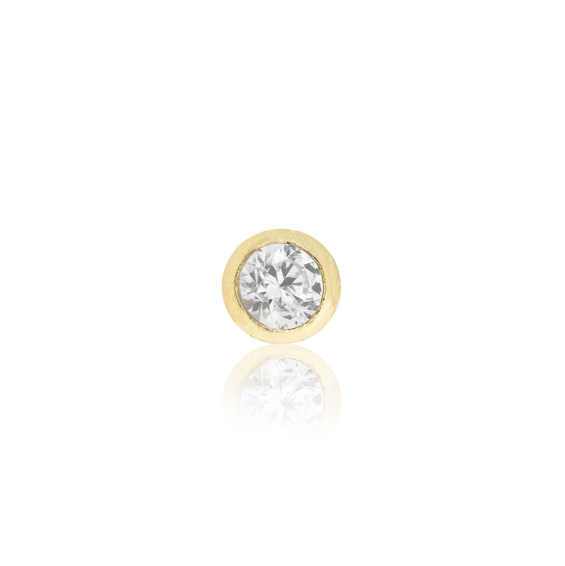 Mia Gioielli - Piercing Nasenstecker in Gold 750 mit Rund Zirkonia - Nostril Nasenpiercing echtGold 18 karat für Frau Mädchen