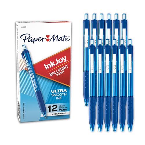 Image of Paper Mate InkJoy 300RT Retractable Ballpoint Pens, Medium Point, Blue, Box of 12 (1951259)