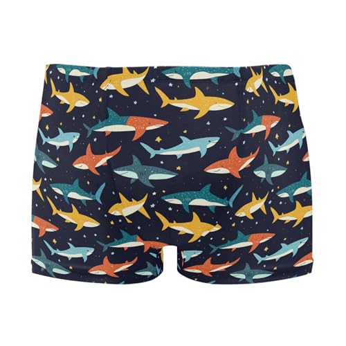Cute Shark Mens Swim Trunk Swimwear Bathing Suit Swim Brief Square Leg Board Short S B0404971