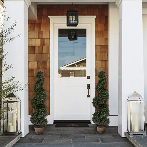 Pure Garden 4-Foot-Tall Artificial Cypress Spiral Topiary Indoor or Outdoor UV Protection Trees in Pot for Home or Office
