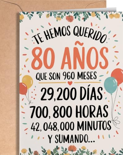 Imagen de Tarjeta de 80 Cumpleaños Tarjeta de Felicitación Graciosa para alguien que cumple 80 años Regalo Original para 80 Cumpleaños para él