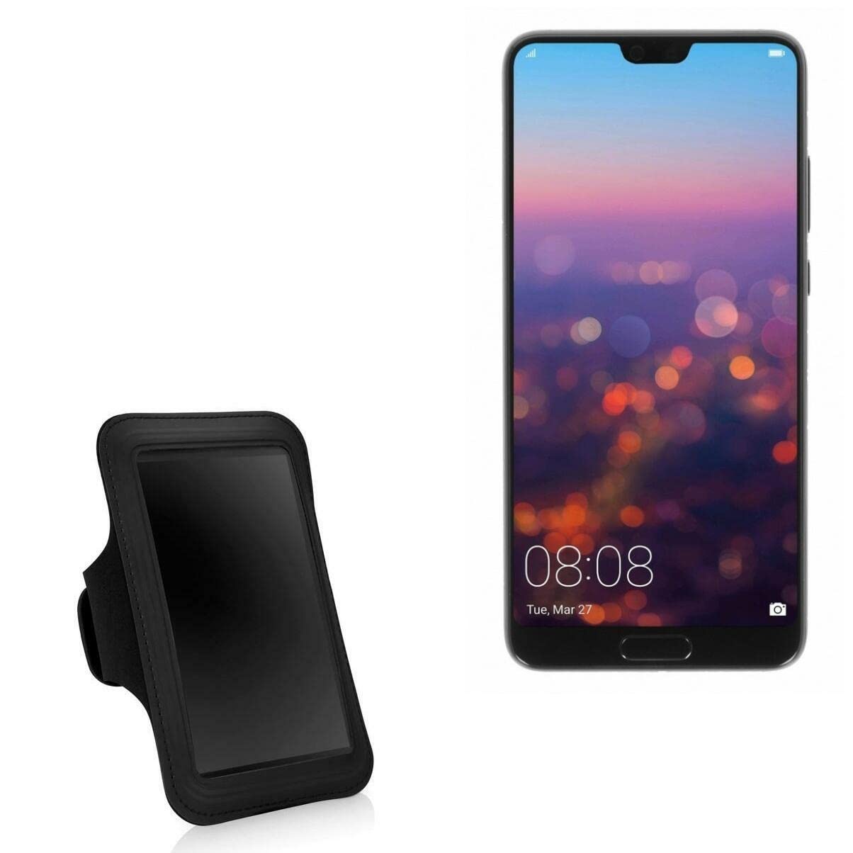 BoxWave Case Compatible with Huawei P20 - Sports Armband, Adjustable Armband for Workout and Running for Huawei P20 - Jet Black