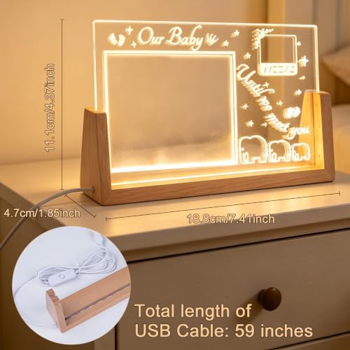 Personalized Baby Sonogram Picture Frame with Countdown Weeks (White) — 사진 2