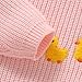 Toddler Girl/Boy Sweater Cute Ducks Hand Embroidered Sweater Fall Winter Outfit 1-5Y Pink