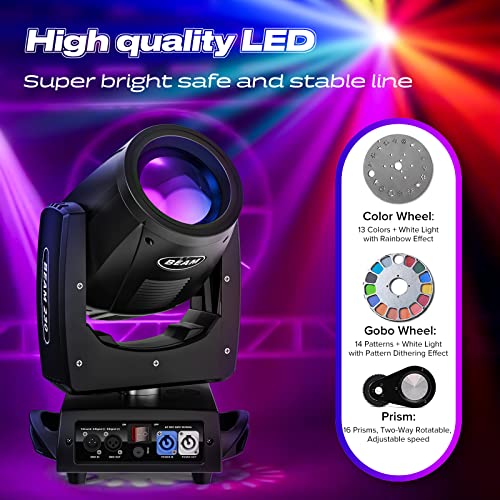 2Pcs 250W Moving Head Light 7R 16 Prisms 13 Colors 14 Patterns Dj Lights 16/20 Ch Dmx512 Sound Activated For Christmas Parties Church Stage Lighting #TOP1