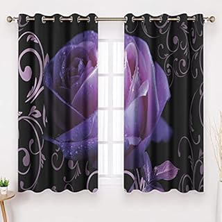 Purple Blackout Curtain Eyelet Super Soft Thermal Insulated Bedroom Curtains Blackout Eyelet Curtains for Bedroom (2 Panels, 66''x54'')