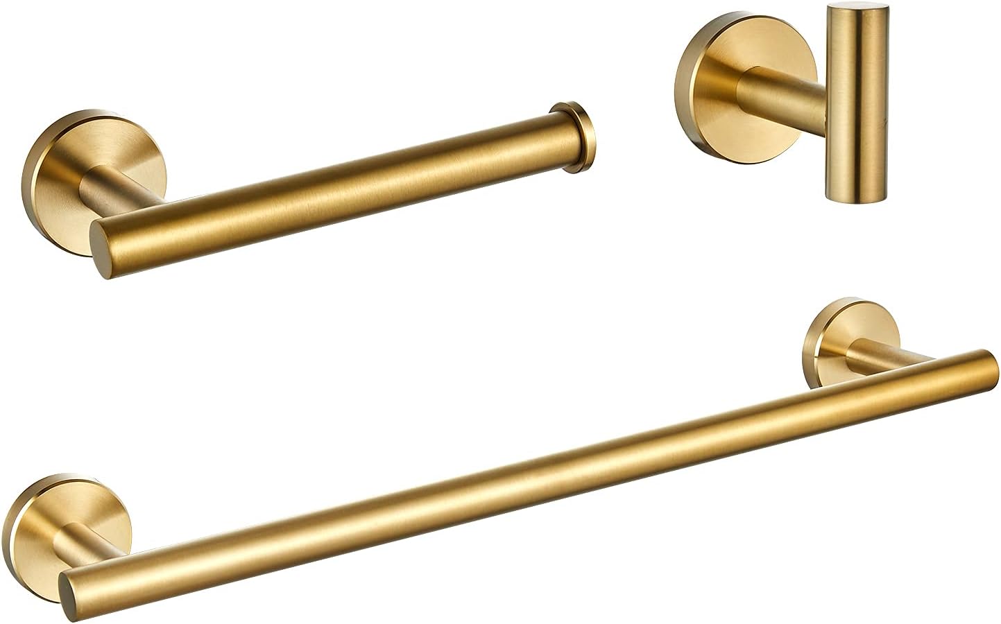 Towel Bar Set Wall-Mounted Bathroom Accessories Toilet Paper Holder Robe Hook Hardware Set 304 S.S 16.5 inch (Polish Chrome) : Tools & Home Improvement