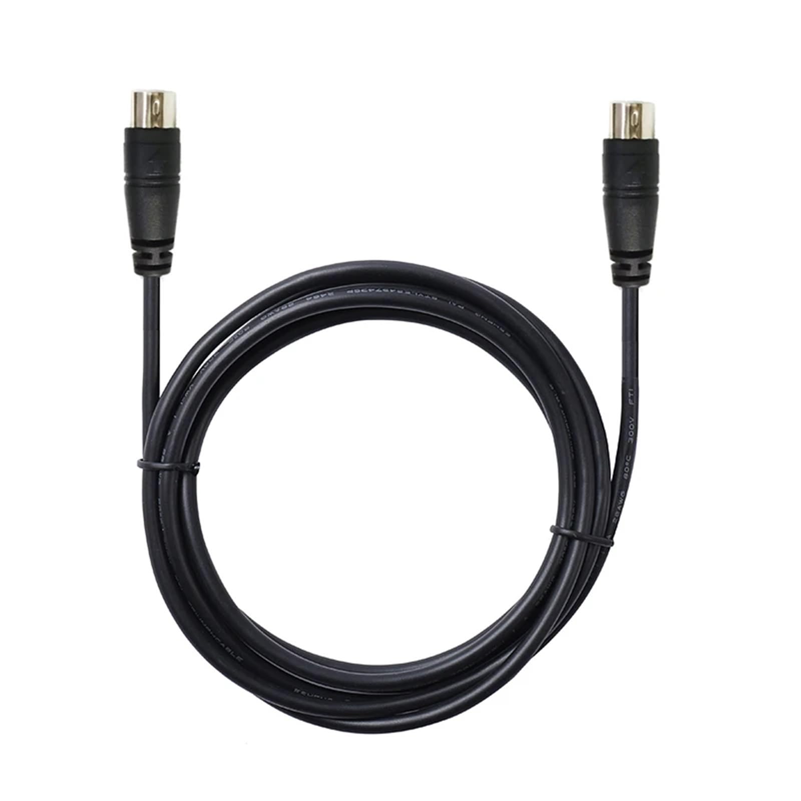 Mini DIN 8-pinowy kabel/przewód przedłużający, męsko-męski, wiązka prosta, drukowana po obu stronach (3 metry)