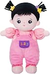 OUOZZZ Soft Baby Doll for Toddler Girls 10", Tulip Pink Dress | Soft Skin-friendly, Graspable & Lightweight, Cuddly Bedtime Toy, For 1 Year Old Girls, Machine Washable