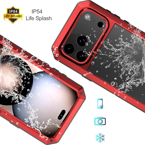 Marrkey Compatiable with iPhone 17 Pro Case,360 Full Body Protective Cover Heavy Duty Shockproof [Tough Armour] Aluminum Alloy Metal Case with Silicone Built-in Screen Protector - Red by Marrkey - Used condition - Image 3