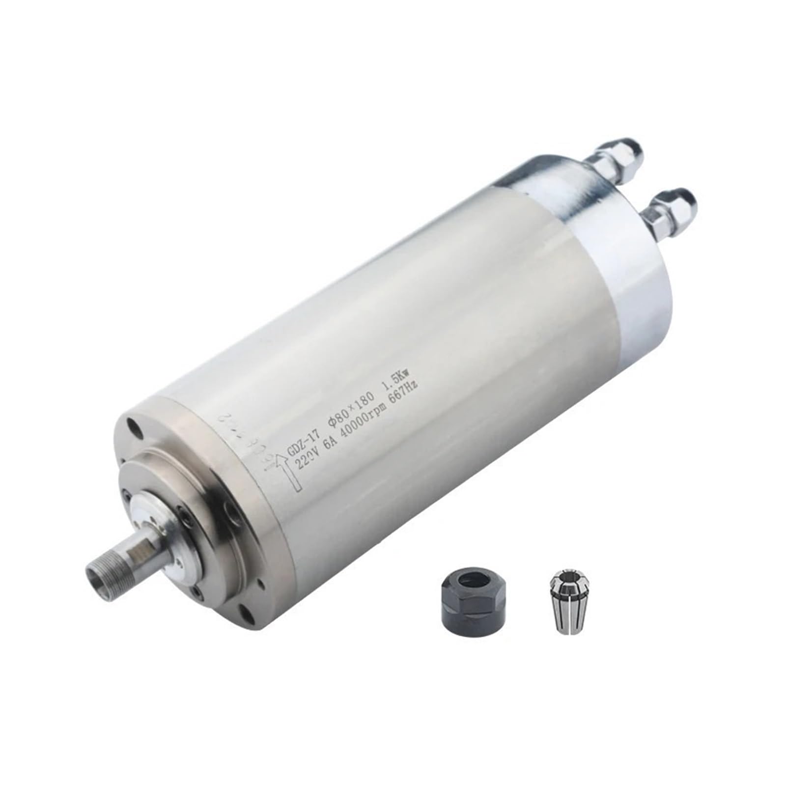 WAAZVXS 1.5KW GDZ-17 CNC Spindle Water Cooled Motor ?80mm 40000rpm ER11 Chuck CNC Milling Machine Wood Carving 220V/380V (Color : 380V, Size : 80x180mm)