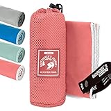 [page_title]-Backpacker's Journey Mikrofaser Handtücher in S M L XL. Reisehandtuch Sets leicht, schnelltrocknend, saugfähig und antibakteriell (Lachsfarben S)