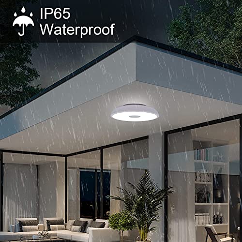 Horevo Bathroom Ceiling Light Fixture, Waterproof Ip65 Ceiling Lamp With Remote Control, 18W Led Music Ceiling Light With Bluetooth Speaker, Fcc And Ul 1598 Certified For Kitchen, Laundry, Hallway. #TOP5