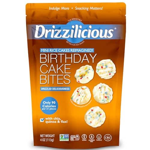 Drizzilicious Mini Flavored Rice Cakes Birthday Cake - Rice Crisps,