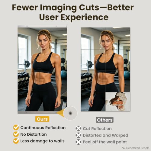 Image of LOAAO Gym Mirror, 48 inchx24 inch, 1 PCS, Tempered Glass