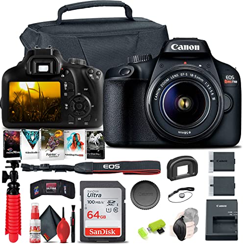 Cámara Canon EOS Rebel T100 DSLR con lente 18-55mm y accesorios miniatura 1