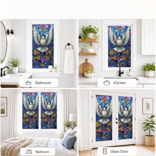 Vinilo decorativo para ventana con diseño de paloma 17x39 pulgadas miniatura 5