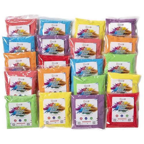 Kulture Khazana Holi Color Powder Toy Kit – All-Natural, Washable, Biodegradable, Non-Toxic – 100G Pack Of 20, Perfect For Color Play