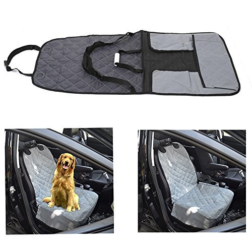 Itian Voiture Couverture de siège Pet Tapis Animaux Housse de Protection de Voiture Imperméable et Lavable avec Ceinture de Sécurité pour Chien 52 * 100CM(Gris)