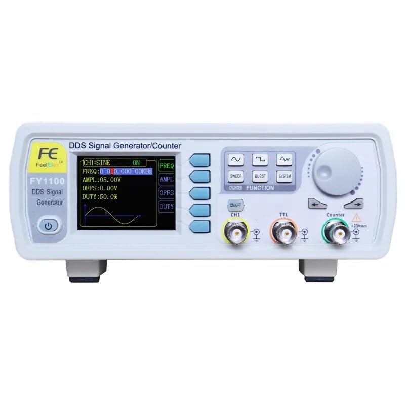 FeelTech Industrial Signal Generator FY1100-5M FY1100-02M 2MHZ 5MHZ Single Channel Signal Generator Counter DDS Signal and TTL Level Output Waveform Pulse Function(FY1100-2Mhz)