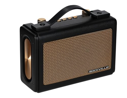 Image of Rockville GlideTone Vintage Portable & Home Bluetooth Speaker Black /Gold