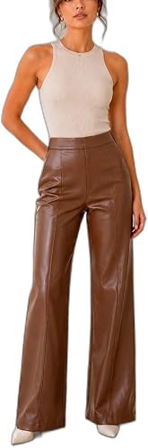 Womens Faux Leather Pants- New Feeling