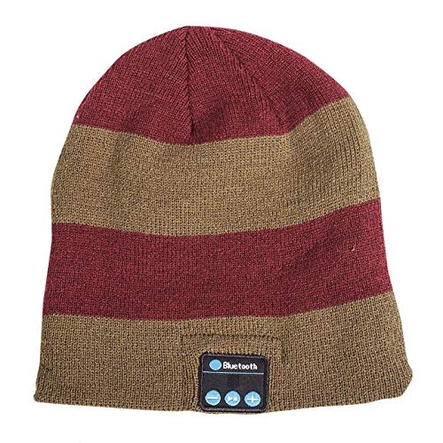 Bluetooth Beanie Kopfhörer Wireless Headset Stricken Wintermütze Frauen Sport Musik Cap Winter Warm Smart Cap Running Brown