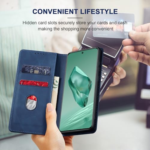 Image of Jasonyu Flip Wallet Case for OnePlus 12,Blue