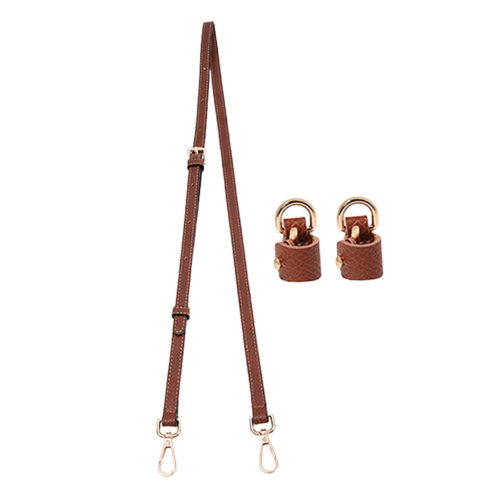 Purse Strap PU Leather Bag Strap for Shoulder Handbags Cross Body Bag Clutch Width 1.2cm Brown Golden Buckle-image-42