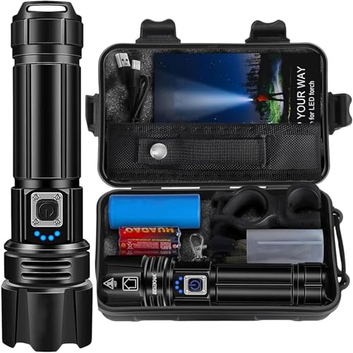 Probuk Linterna LED Recargable, Linterna Recargable de 3000 liuming con 5 Modos, Linterna Impermeable y Escalable IPX4 para Ciclismo,Camping,Montañismo,Emergencia