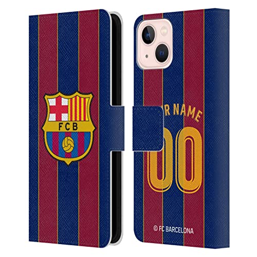 Coque FC Barcelona iPhone 13 personnalisable - Étui portefeuille cuir à rabat