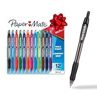 Paper Mate Profile Retractable Ballpoint Pens Bold, 1.4mm, Assorted Colors, 12 Count - Back to School, Home, Office, Teacher Supplies