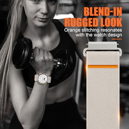Image of Elastic Nylon Bands for Garmin Venu 3S 2S /Venu 4 41mm /Vivoactive 4S /Vivomove 3S /Forerunner 265S /255S Band Women,18mm Quick Release Magnetic /Parachute Buckle Stretchy Nylon Sport Watch Strap