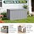 MAKE CHANGES 100 Gallon Outdoor Storage Box, Waterproof Resin Deck Box Organizer for Patio Cushion Storage, Lockable Outside Container for Garden Tools