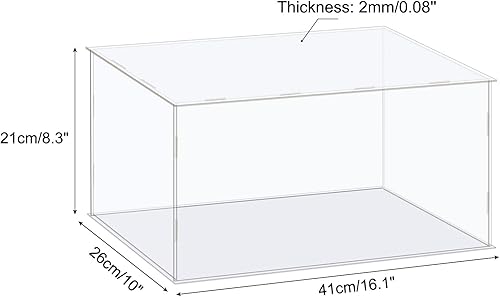 Miniatura 10 de MECCANIXITY Caja de exhibición de acrílico Escaparate claro de la protección a prueba de polvo 12.2x10x14.1 pulgadas para exhibición de
