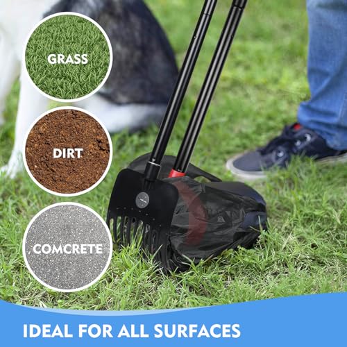 Pooper Scooper Swivel Bin  Rake for Large Medium Small Dogs Nonbreakable Dog Poop Scooper with 20 Waste Bags Easy to Clean Pet Waste Use for Yard Grass Dirt or Gravel  Pet Supplies  Cucciolini Doodles Pooper scooper swivel bin  rake for large medium small dogs non breakable dog poop scooper with 20 waste bags easy to clean pet waste use for yard grass dirt or gravel  pet supplies   cucciolini doodles