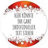 24 Weihnachtsaufkleber PERSONALISIERT mit Ihrem Text für Geschenke und Produkte zu Weihnachten - Aufkleber Etiketten Geschenkaufkleber rund, Motiv Schneeflocken