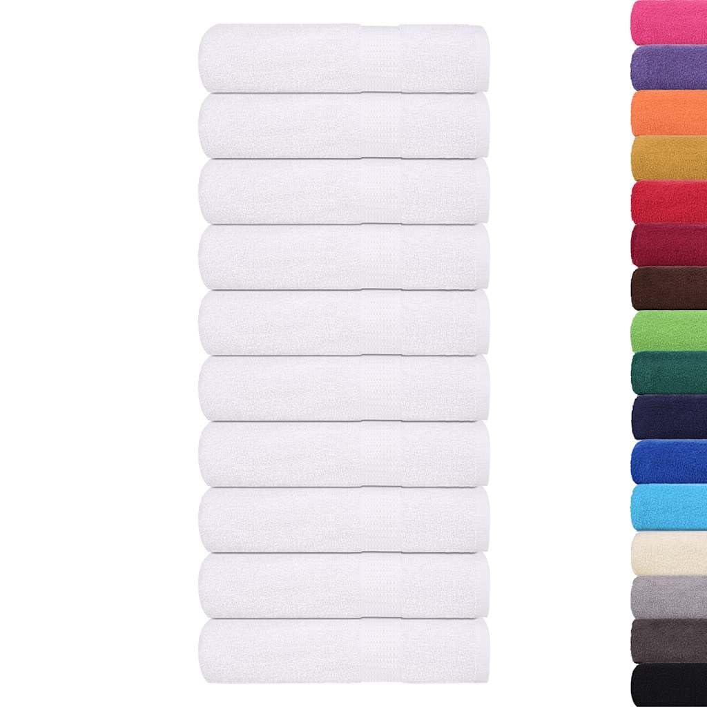 vidaXL Toallas de Invitados 10 uds 100% algodón Blanco 70x140cm 360gsm