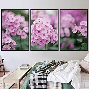 signwin 3 Piece Framed Canvas Wall Art Pink...