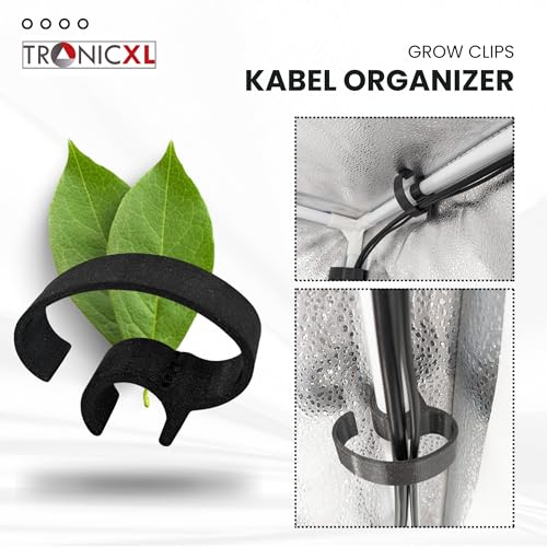 TronicXL Kabel Clips Organizer für Grow Box Zelt Schrank 16mm Stangen Befestigung Zubehör für Growbox Kabelführung für Homebox Growschrank Secret Jardin DiamondBox Zelsius Mars Hydro etc Ersatzteil