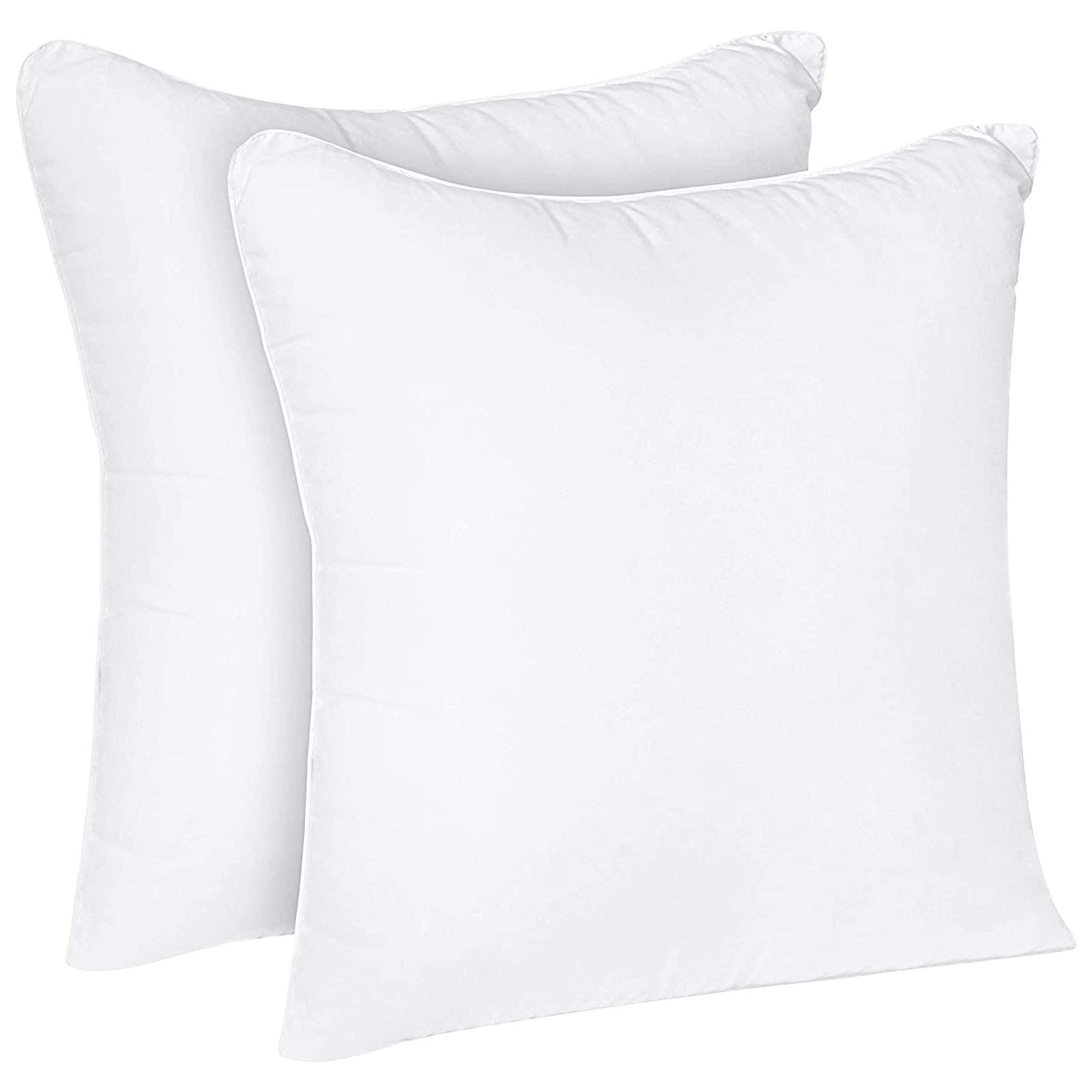 18 X 18 Pillow Insert, 2 Pack White Luxury Decorative Couch Pillows,Supportive Premium Machine Washable Pillow Inserts 20X20 Set of 2 for Outdoors Indoor Living Room Bed Couch Sofa