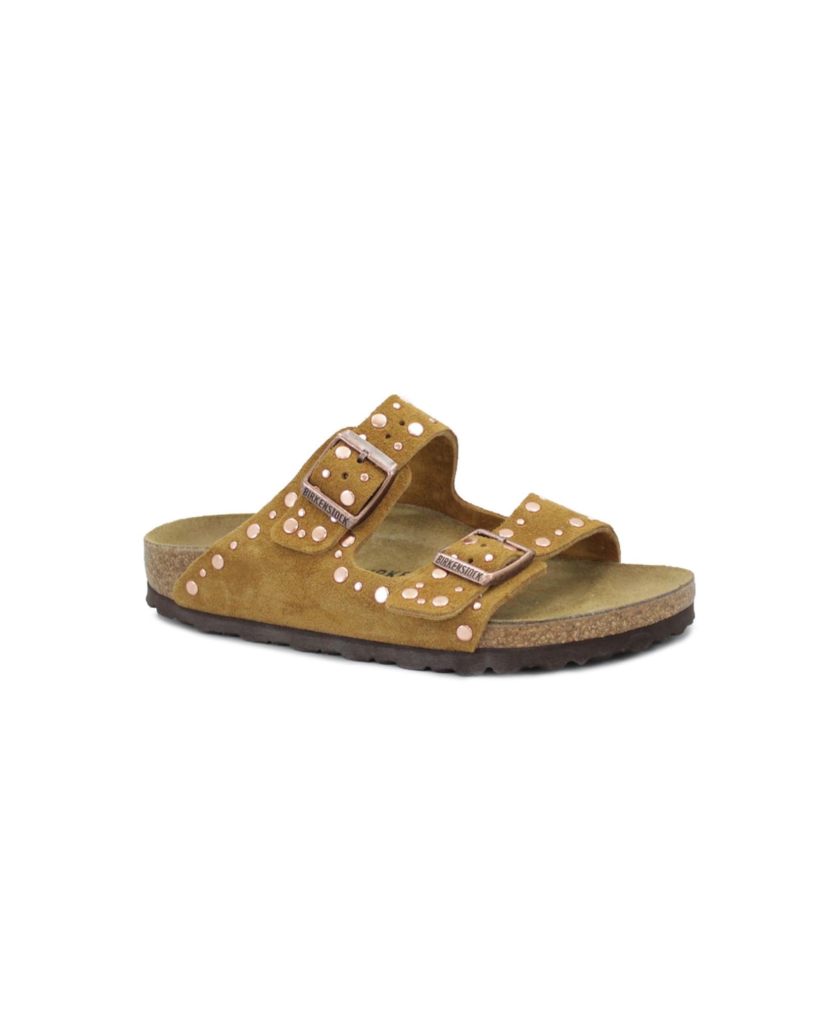 Birkenstock Arizona 1031731 Rivet Border Mink Marrone Ciabatte Donna Fibbie camoscio Borchie 38